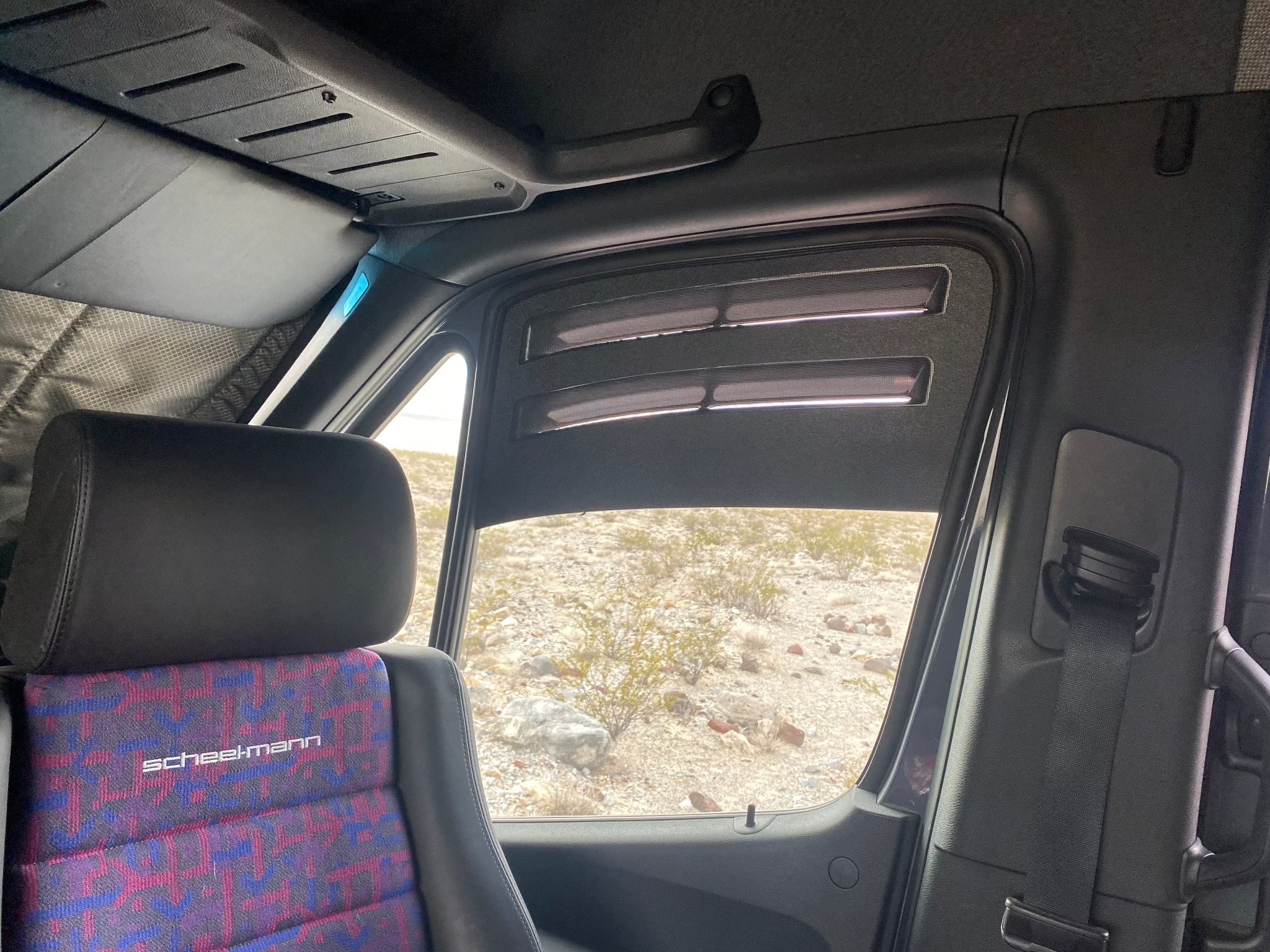 Bug Barrier Window Vent for Sprinter, Transit & ProMaster Vans – Screened Vent Insert (Pair)