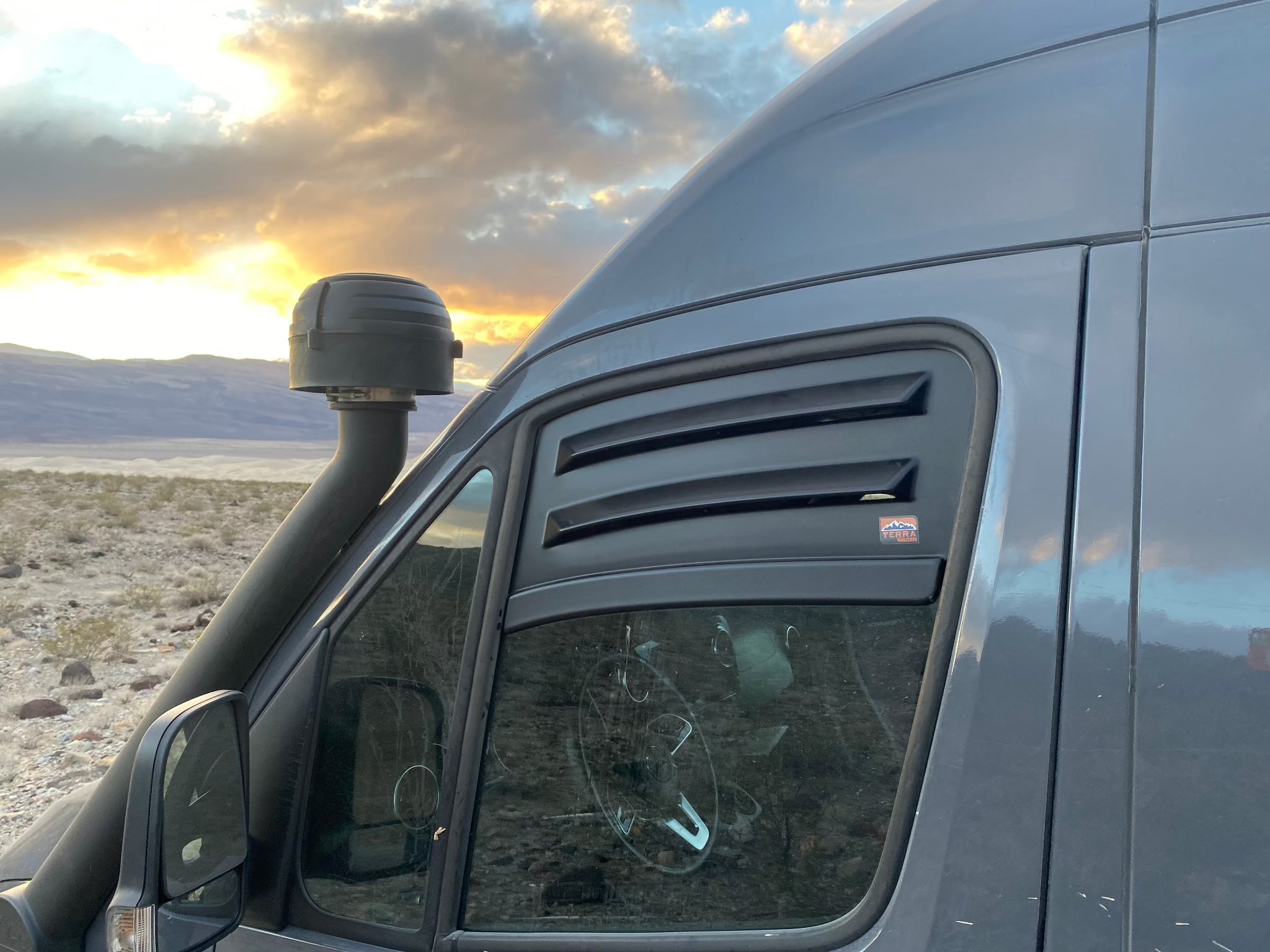 Bug Barrier Window Vent for Sprinter, Transit & ProMaster Vans – Screened Vent Insert (Pair)