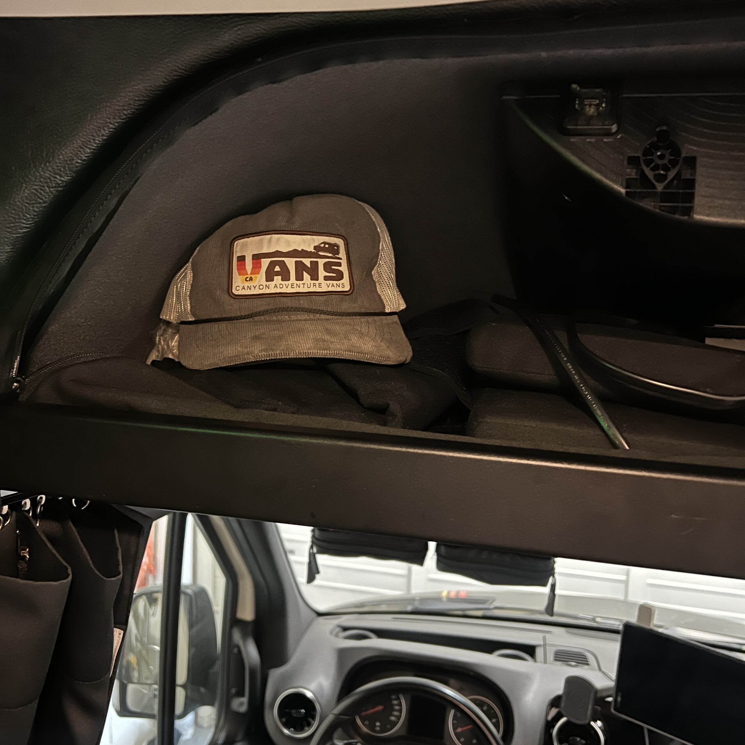 Van Wife Components 2019+ Sprinter Headliner Shelf – No Curtain Rod (Powder Coated Aluminum)