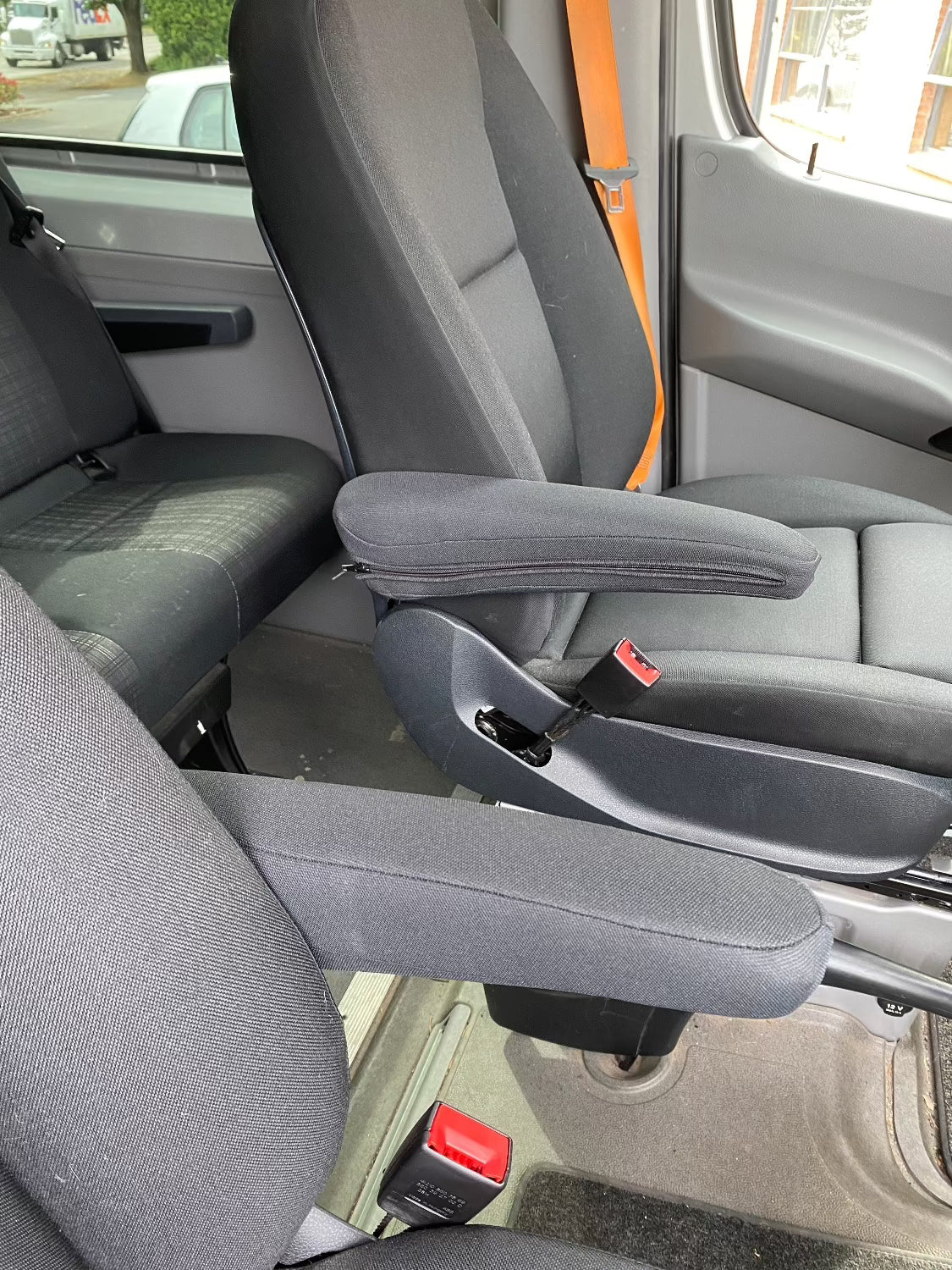 Mercedes Sprinter 907 Armrest Covers – Neoprene Protective Covers for Factory Seats (2019–2024+)