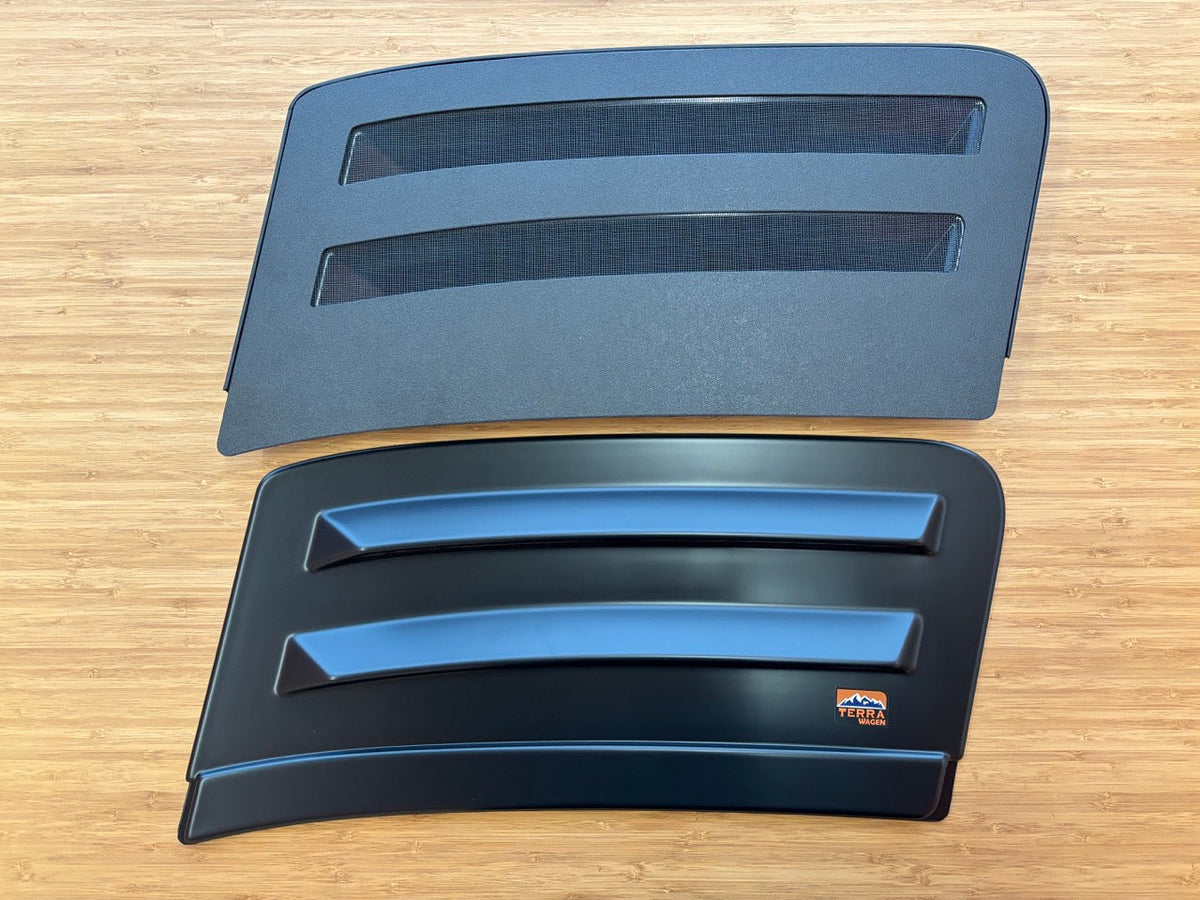 Bug Barrier Window Vent for Sprinter, Transit & ProMaster Vans – Screened Vent Insert (Pair)
