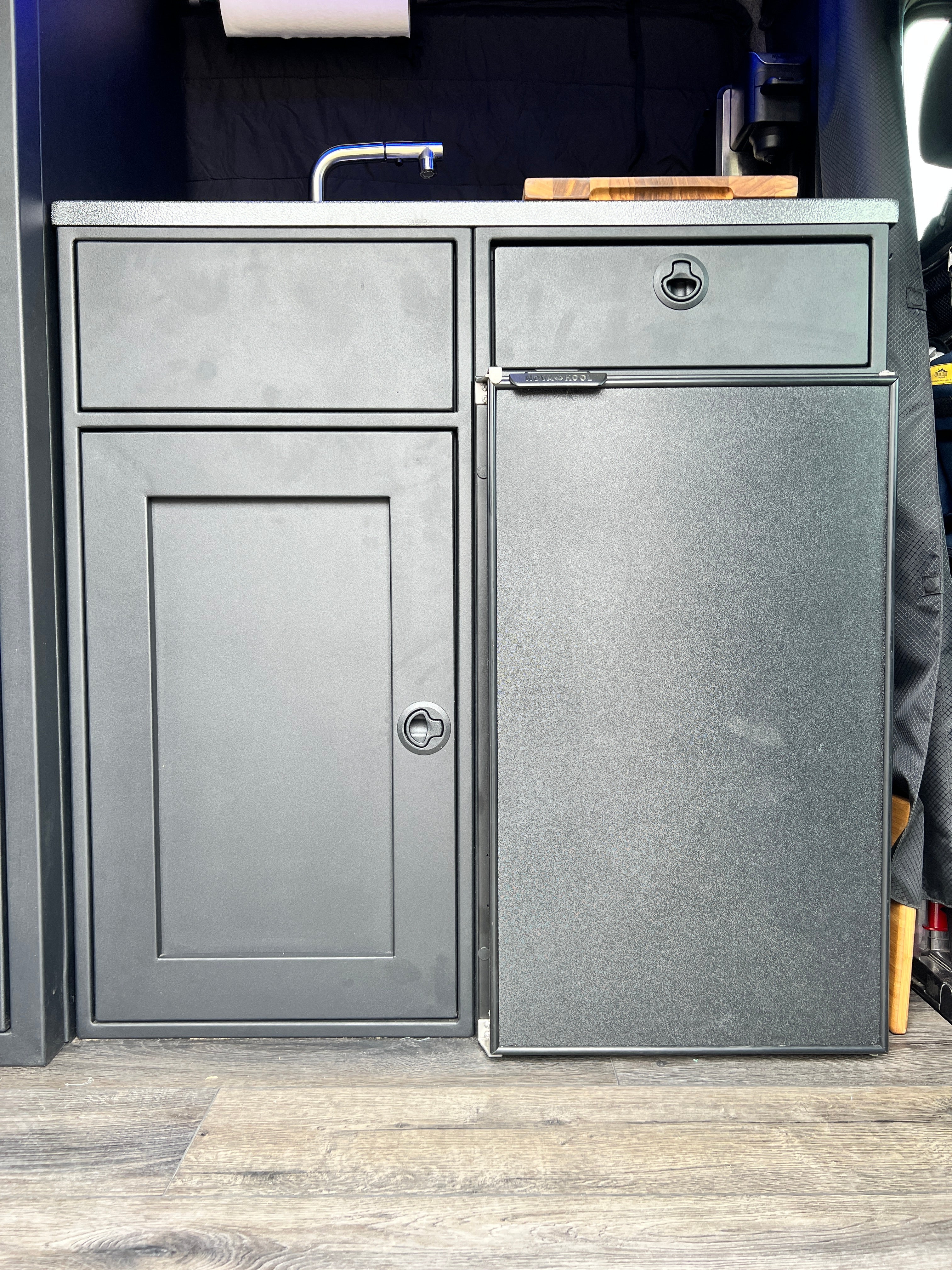 Van Wife Components 18" Sink Base Cabinet – Powder Coated Aluminum Van Cabinet