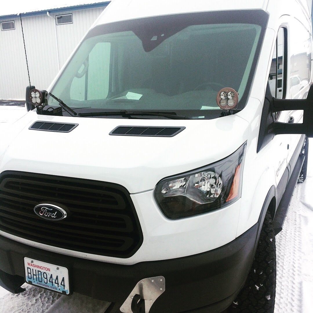 Van Compass Hoodline Light Pod Mount for Ford Transit (2015–Up) – Bolt-On LED Pod Brackets