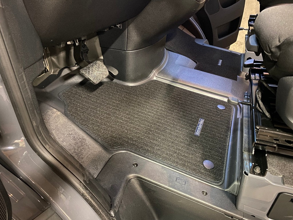 Carpet Floor Mats for Mercedes Sprinter 907 Cargo Vans – Driver & Passenger Set (2019+)