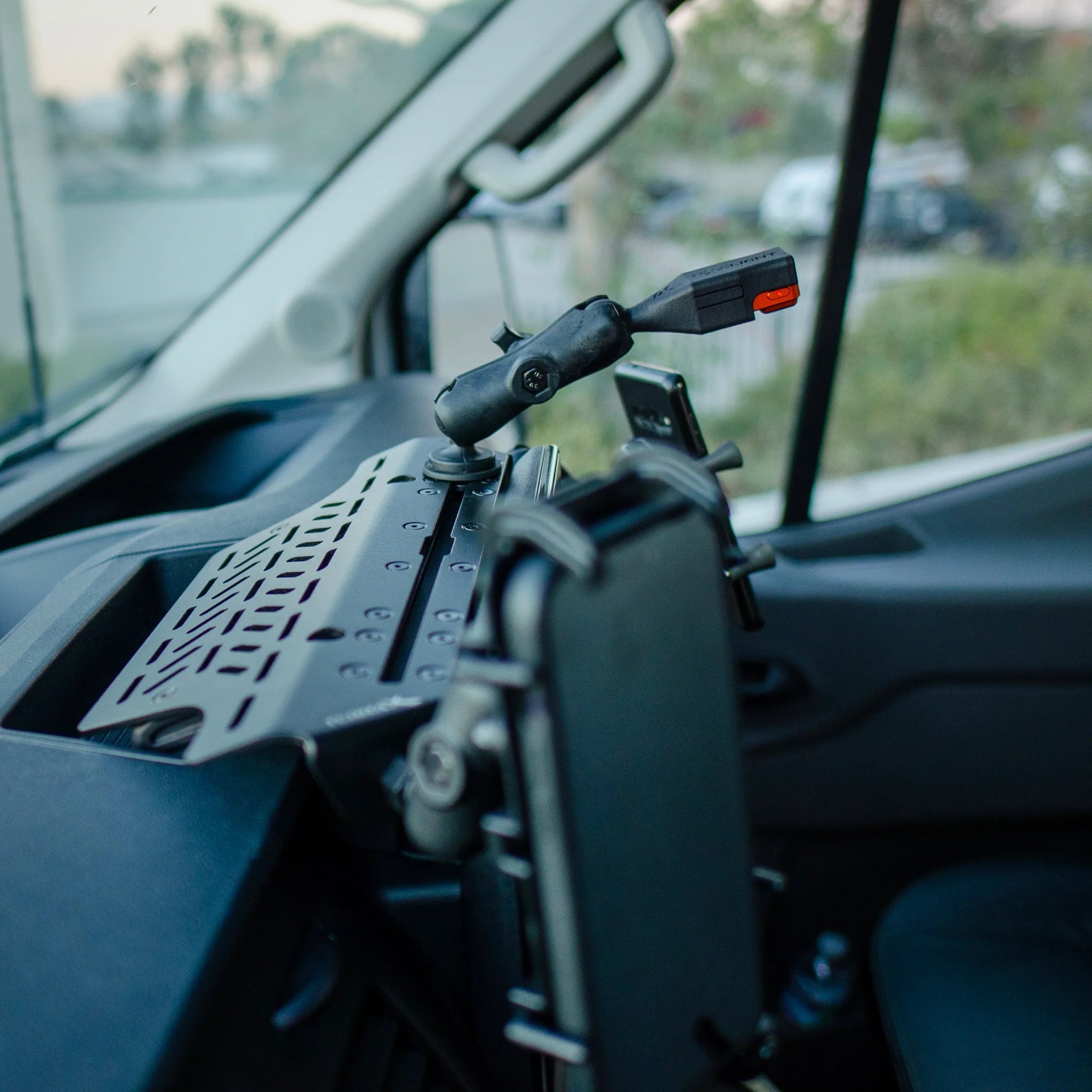 Ford Transit Dash Mount – Navidok No-Drill Dash Mount for 12" Screen Vans (with Dual RAM Balls & T-Slot Track)