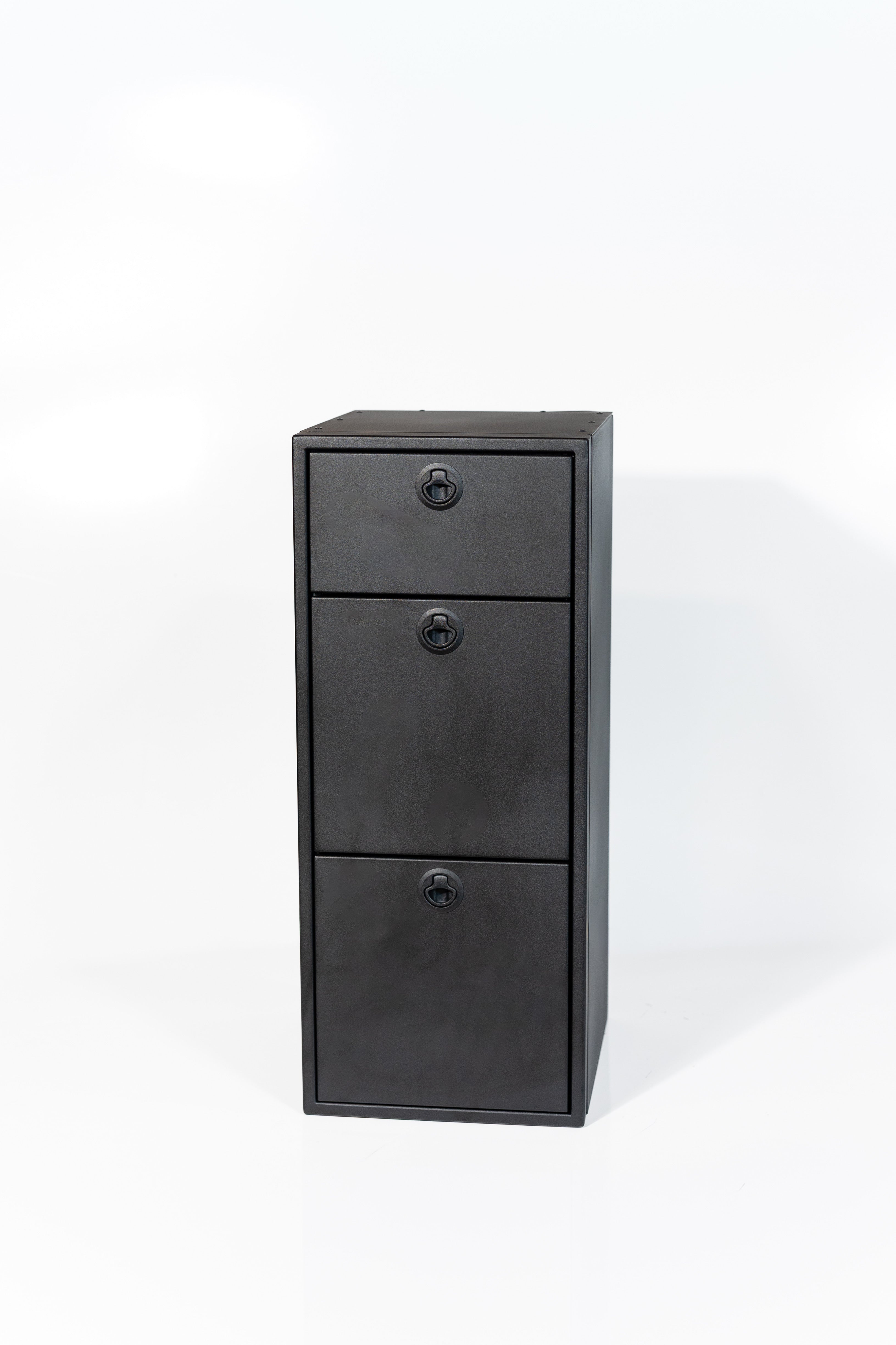 Van Wife Components 15" Three Drawer Base Cabinet – Shallow Powder Coated Aluminum
