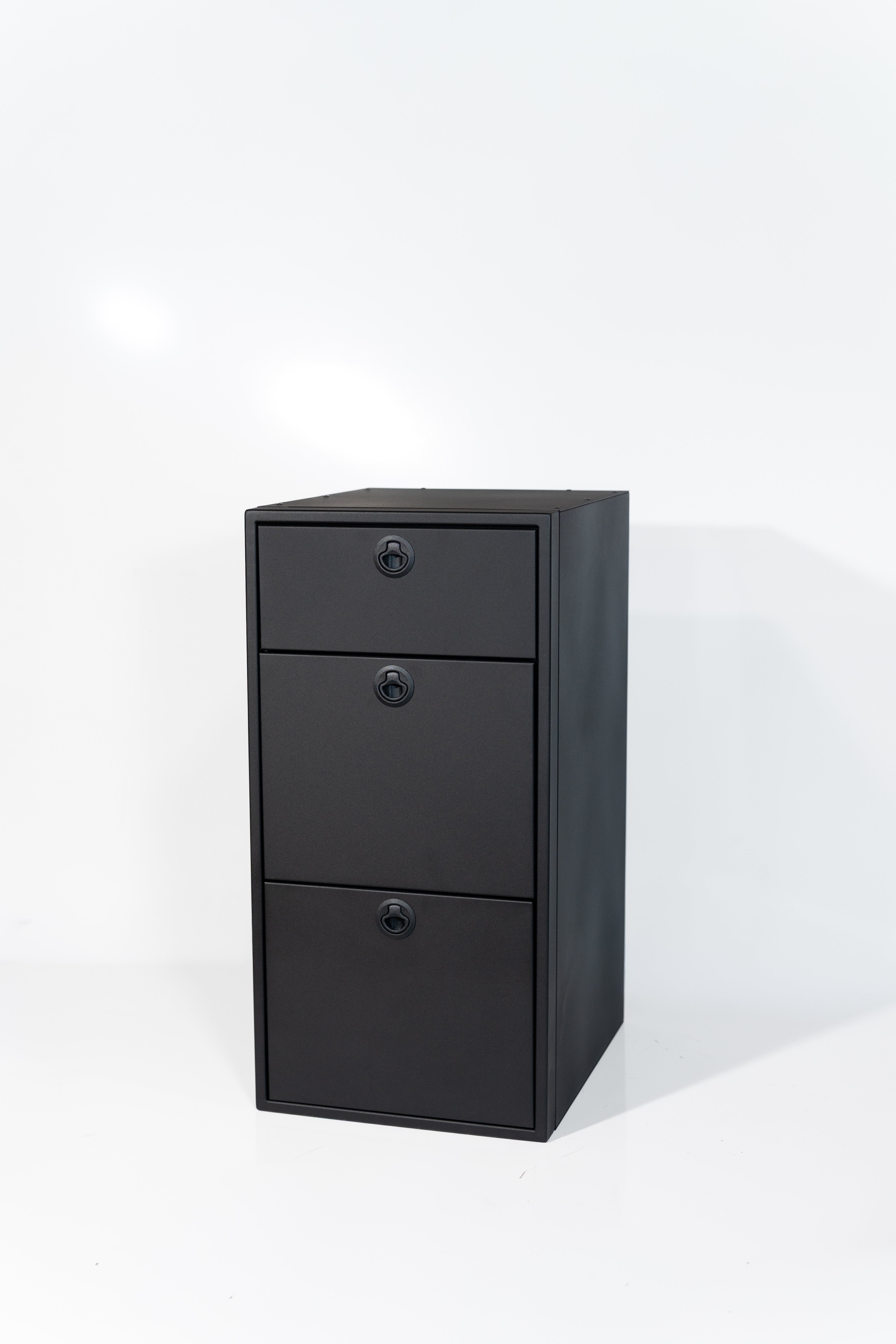 Van Wife Components 18" Three Drawer Base Cabinet – Powder Coated Aluminum Van Cabinet