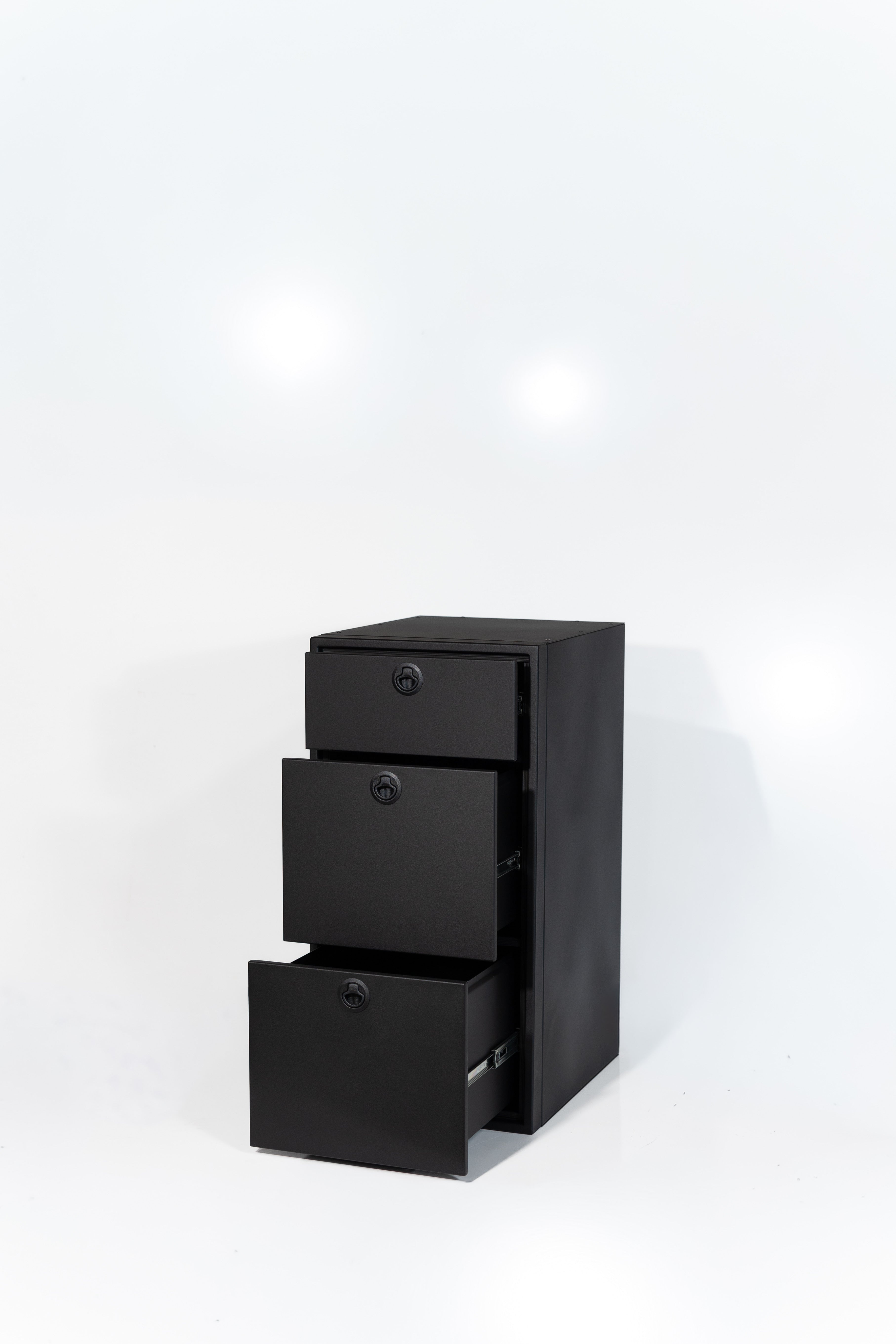 Van Wife Components 18" Three Drawer Base Cabinet – Powder Coated Aluminum Van Cabinet