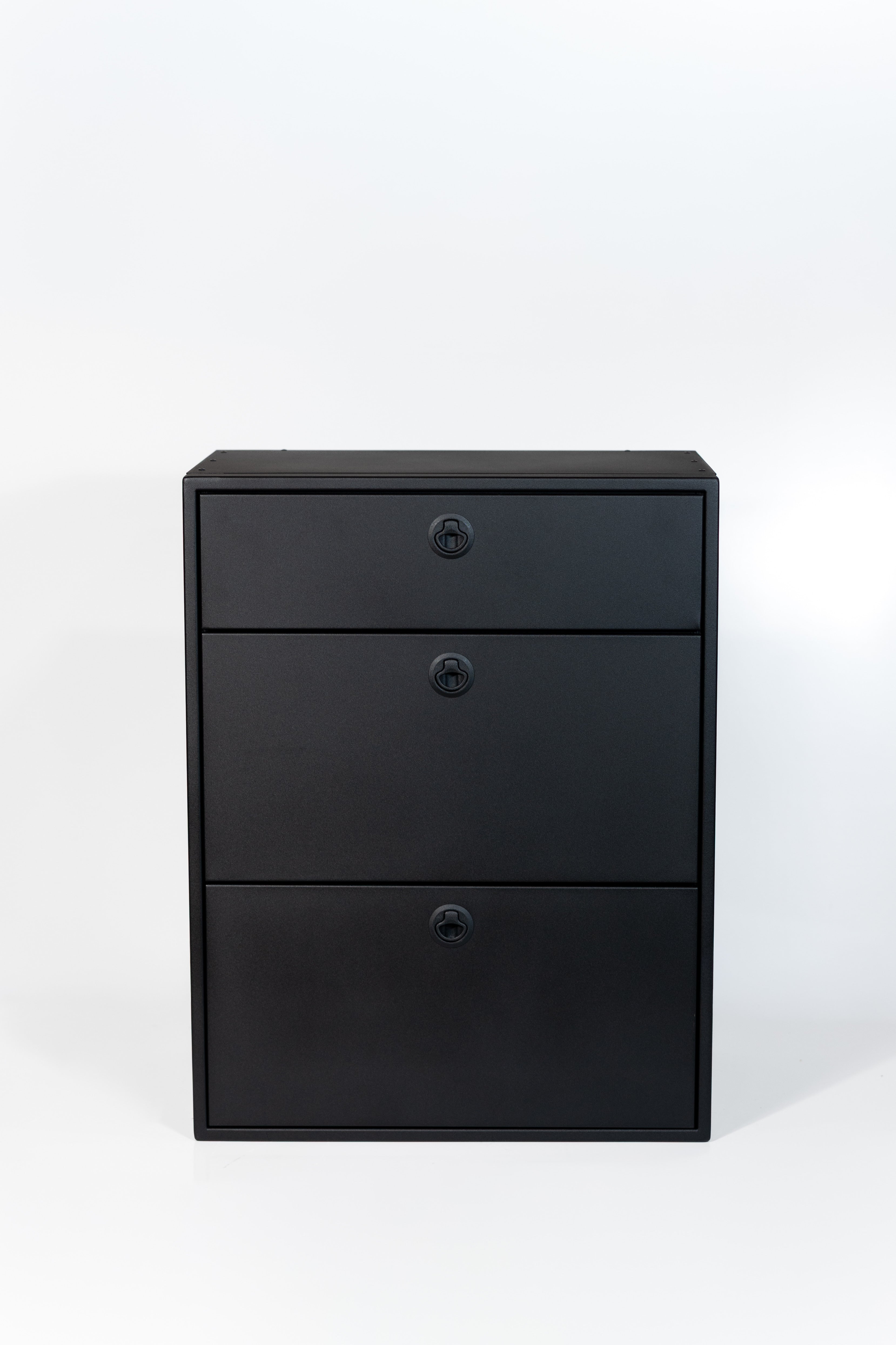 Van Wife Components 28" Three Drawer Base Cabinet – Shallow Powder Coated Aluminum