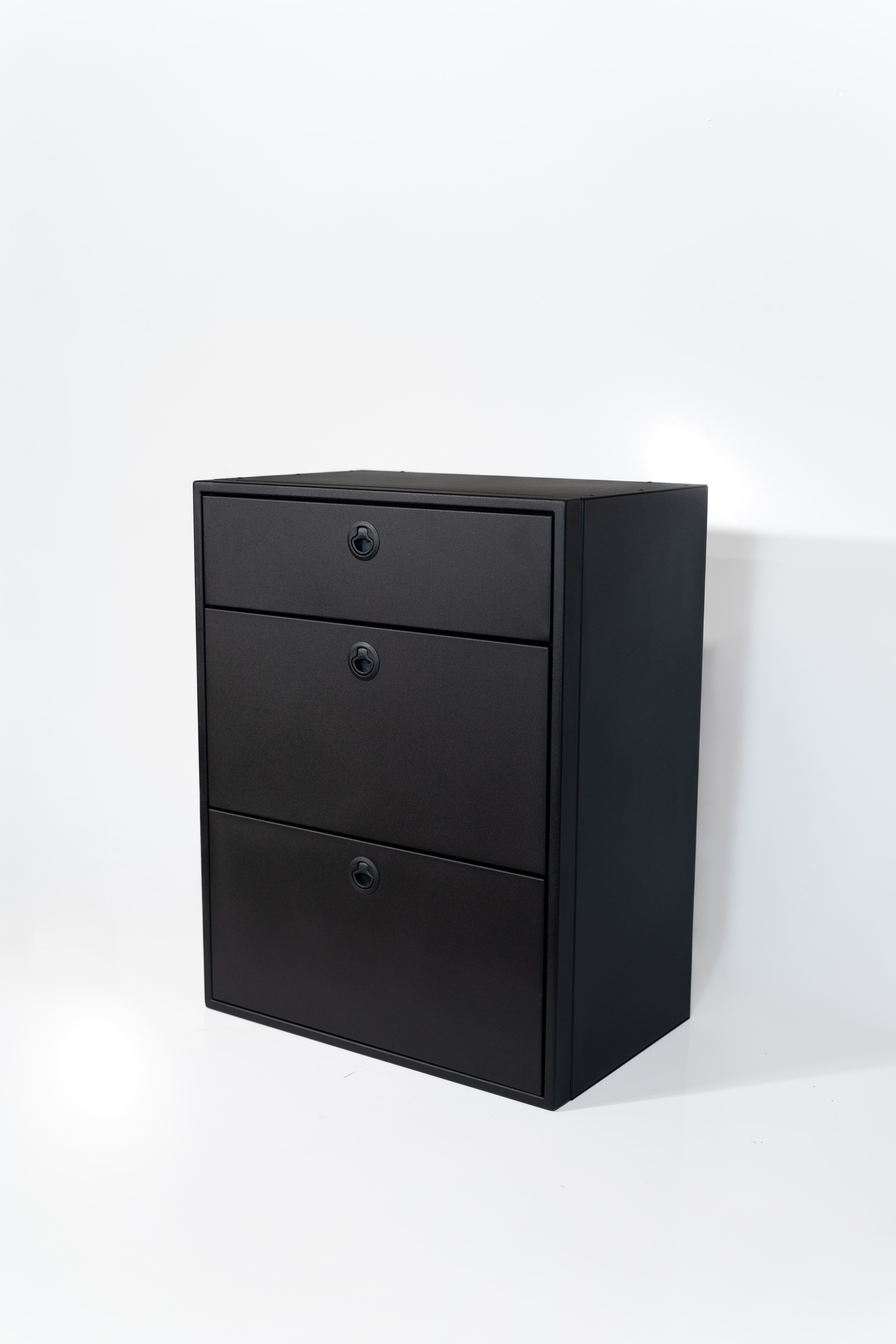 Van Wife Components 28" Three Drawer Base Cabinet – Shallow Powder Coated Aluminum