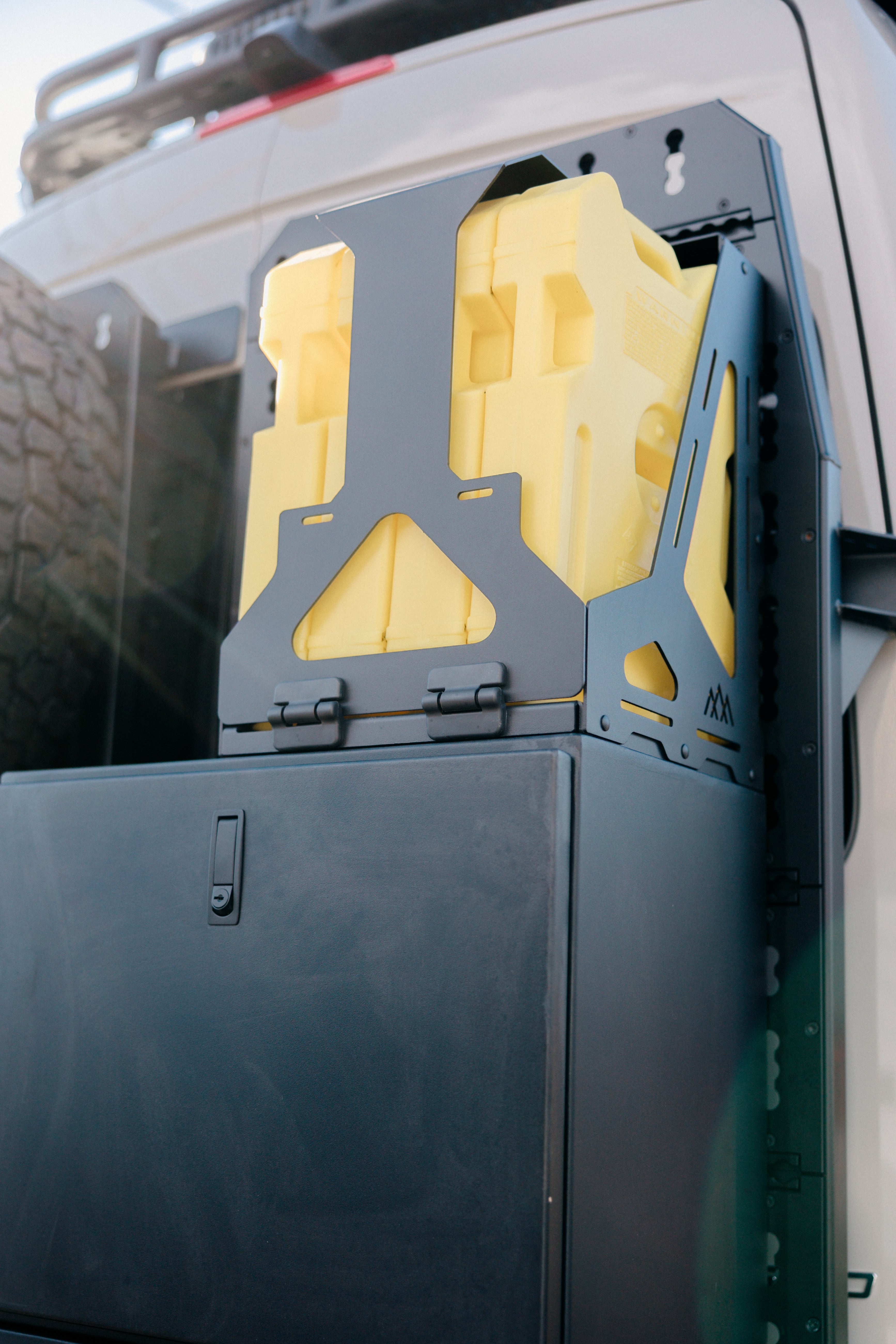 Van Wife Components Exterior Storage Box with Drop Down Door – Powder Coated Aluminum