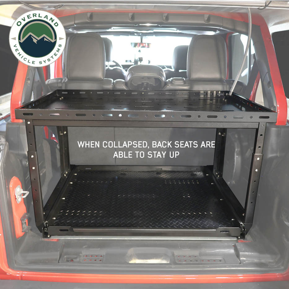 Cargo Storage Rack with Shelf and Sliding Extension Installed