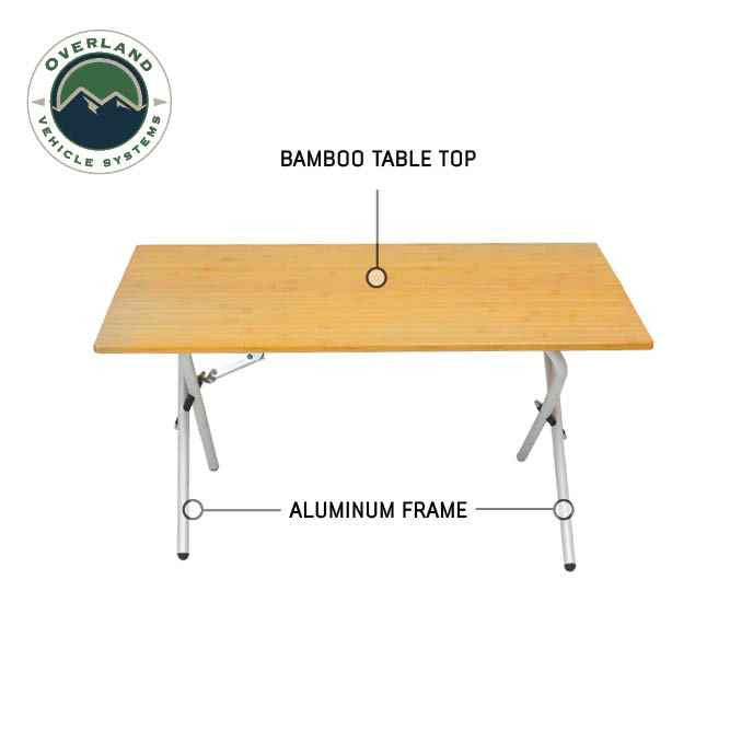 Kick It Bi-Fold Camp Table - Wood Base & Storage Bag