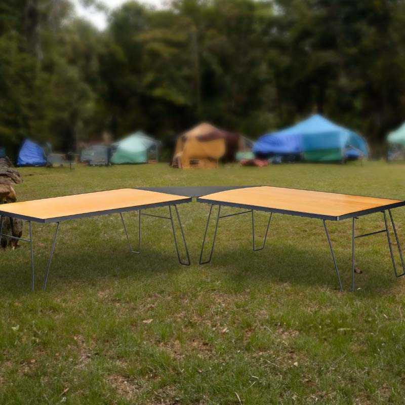 Kick It Collapsible Camp Table – Wood Top with Aluminum Frame & Storage Bag