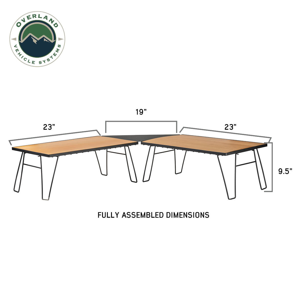 Kick It Collapsable Camp Table - Wood Base & Storage Bag