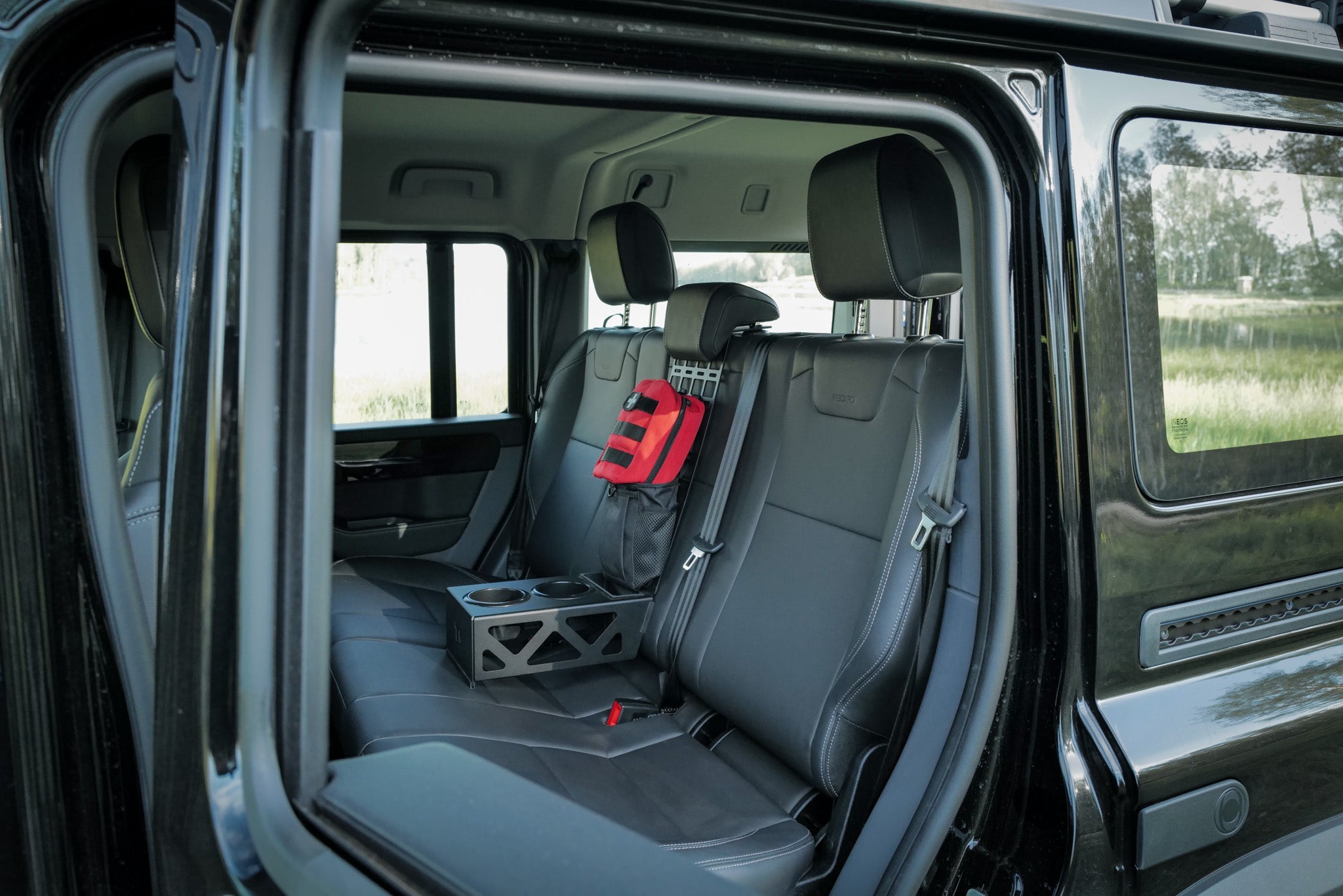 INEOS Grenadier Rear Seat Cup Holder + Storage Tray & MOLLE Panel