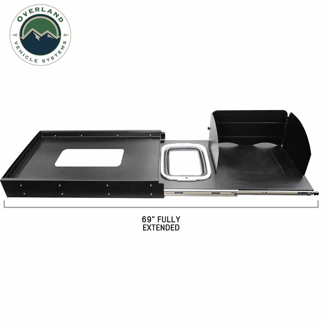 OVS Large Refrigerator Tray and Sink Slide -  Black Powder Coat - Universal