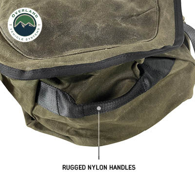 Large Duffle With Handle And Straps - #16 Waxed Canvas Handle