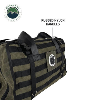 Large Recovery Bag With Handle And Straps - #16 Waxed Canvas 3/4