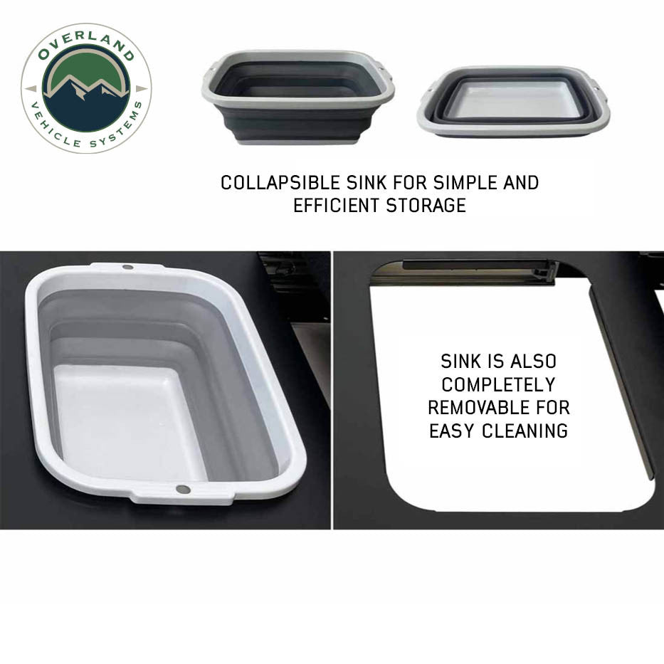 Mid Size Cargo Box Kitchen With Slide Out Sink, Cooking Shelf and Work Station Sink
