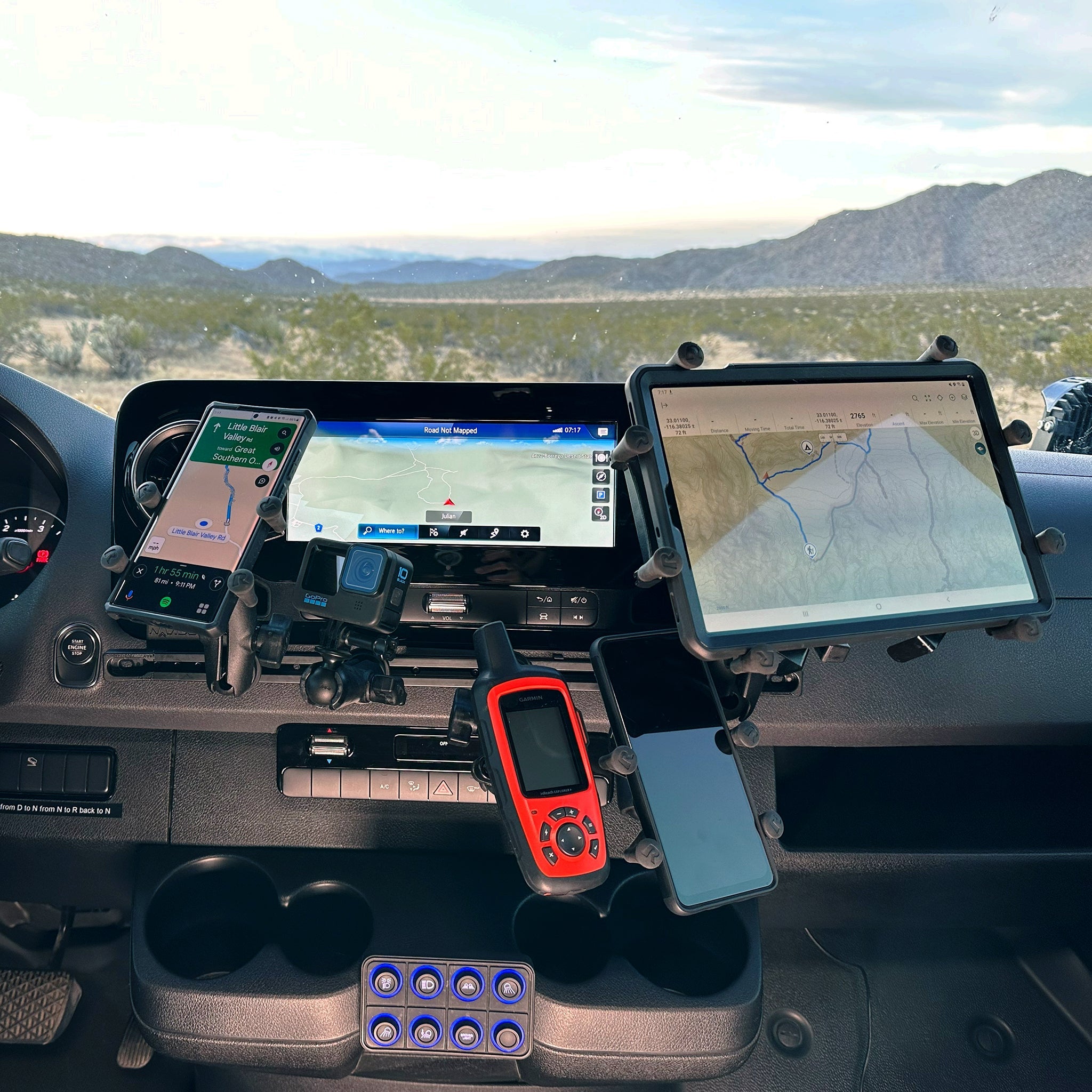 Terra X NAVIDOK Overlander No-Drill Dash Mount for 2019+ Mercedes Sprinter