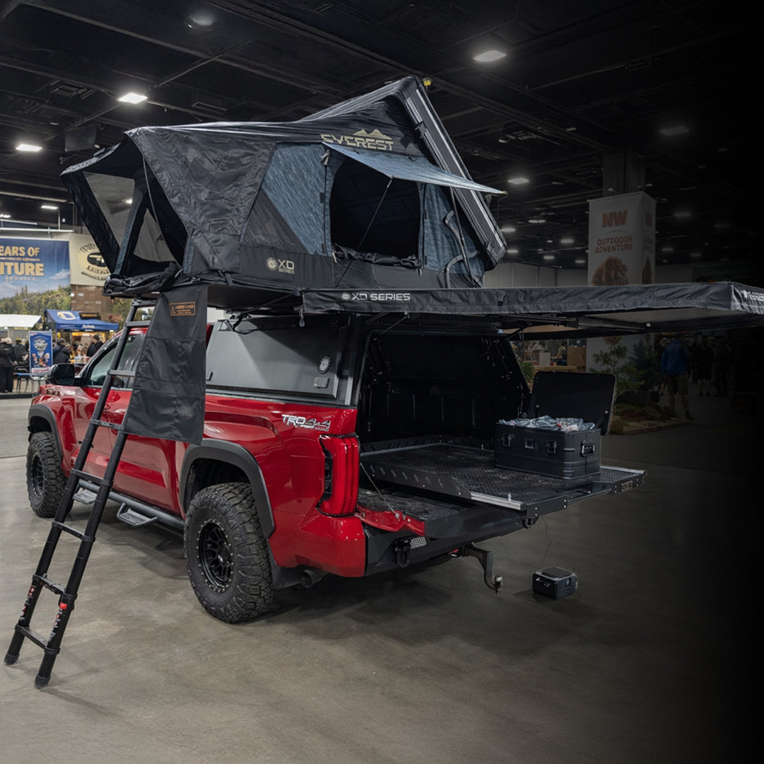 Sportsman Show Tundra Overland Bundle – Bed Rack, Cap, Bed Extension, OVS Tent + FREE Awning