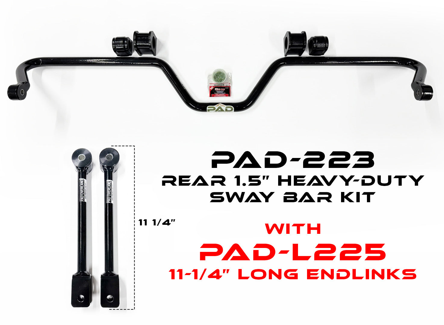 PAD-223 Rear 1.5” Heavy-Duty Sway Bar for 2008–2025 Mercedes Sprinter 2500 (2WD / 4WD / AWD)