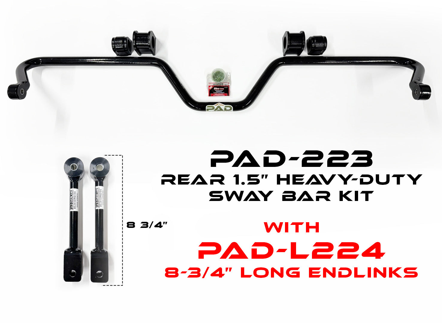 PAD-223 Rear 1.5” Heavy-Duty Sway Bar for 2008–2025 Mercedes Sprinter 2500 (2WD / 4WD / AWD)