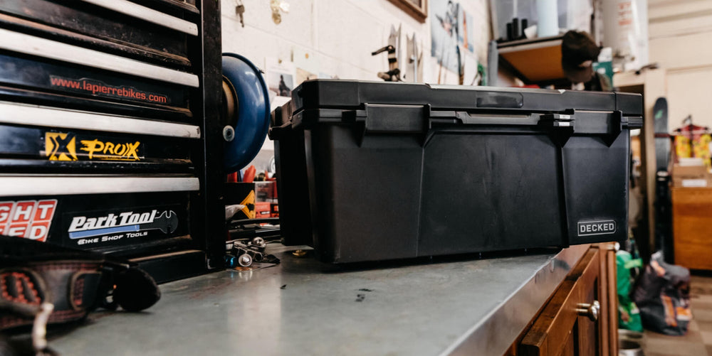 [A0010-SIXR-BLK] @expanded Black sixer sitting on top of a garage workbench.