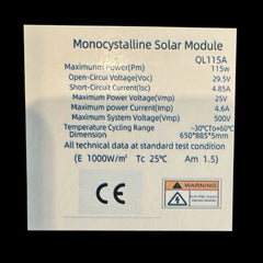 Van Wife Components 115W Semi-Rigid Walkable Solar Panel – High Efficiency Shingled Design (25.5" x 35")