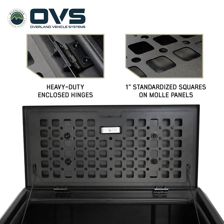 Pod Rack Universal Bed Storage System with Adjustable Crossbars and Lock Latches Molle Panel