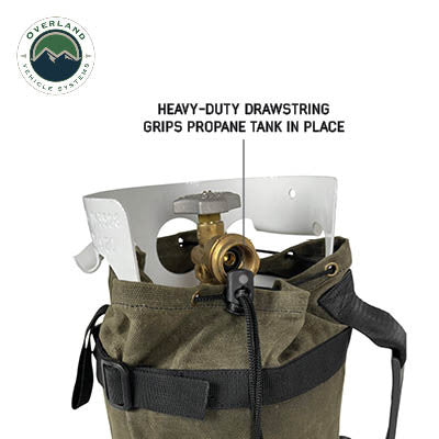Propane Bag With Handle And Straps - #16 Waxed Canvas Top