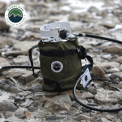 Propane Bag With Handle And Straps - #16 Waxed Canvas Lifestyle