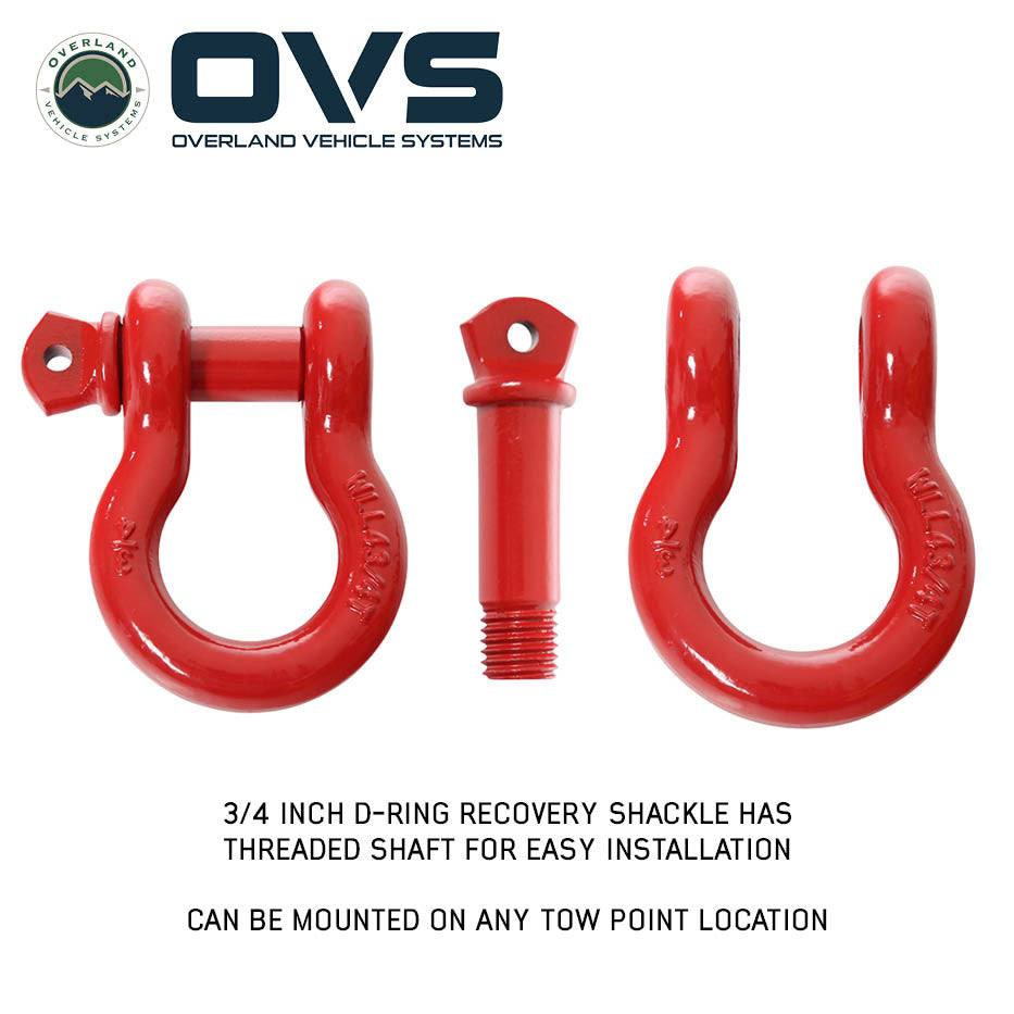 Recovery Shackle D-Ring 3/4" - 9,500 LBS Rated Pieces
