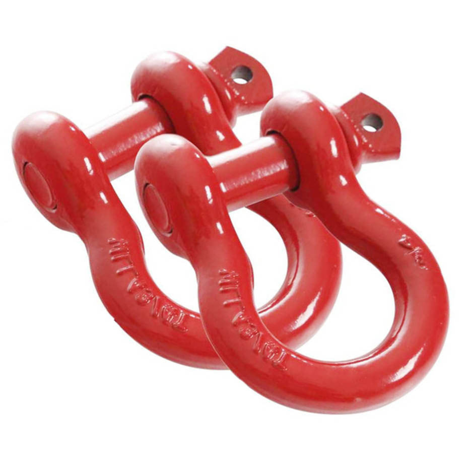 Recovery Shackle D-Ring 3/4" - 4.75 Ton Rated - Sold in Pairs Red