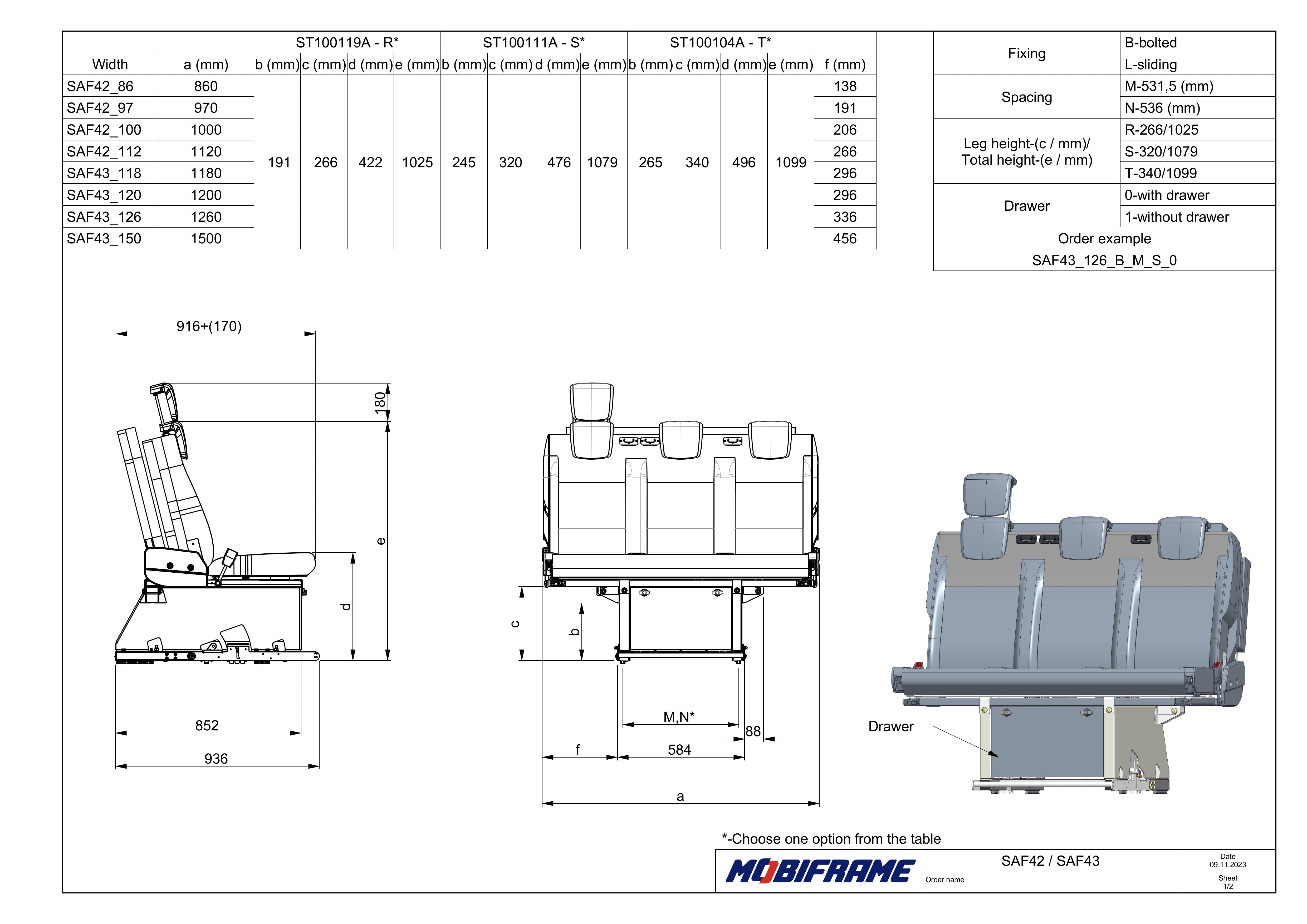 MobiFrame SAF42/43 Seat Bed | Van Conversion Bench Seat & Sleeping Platform