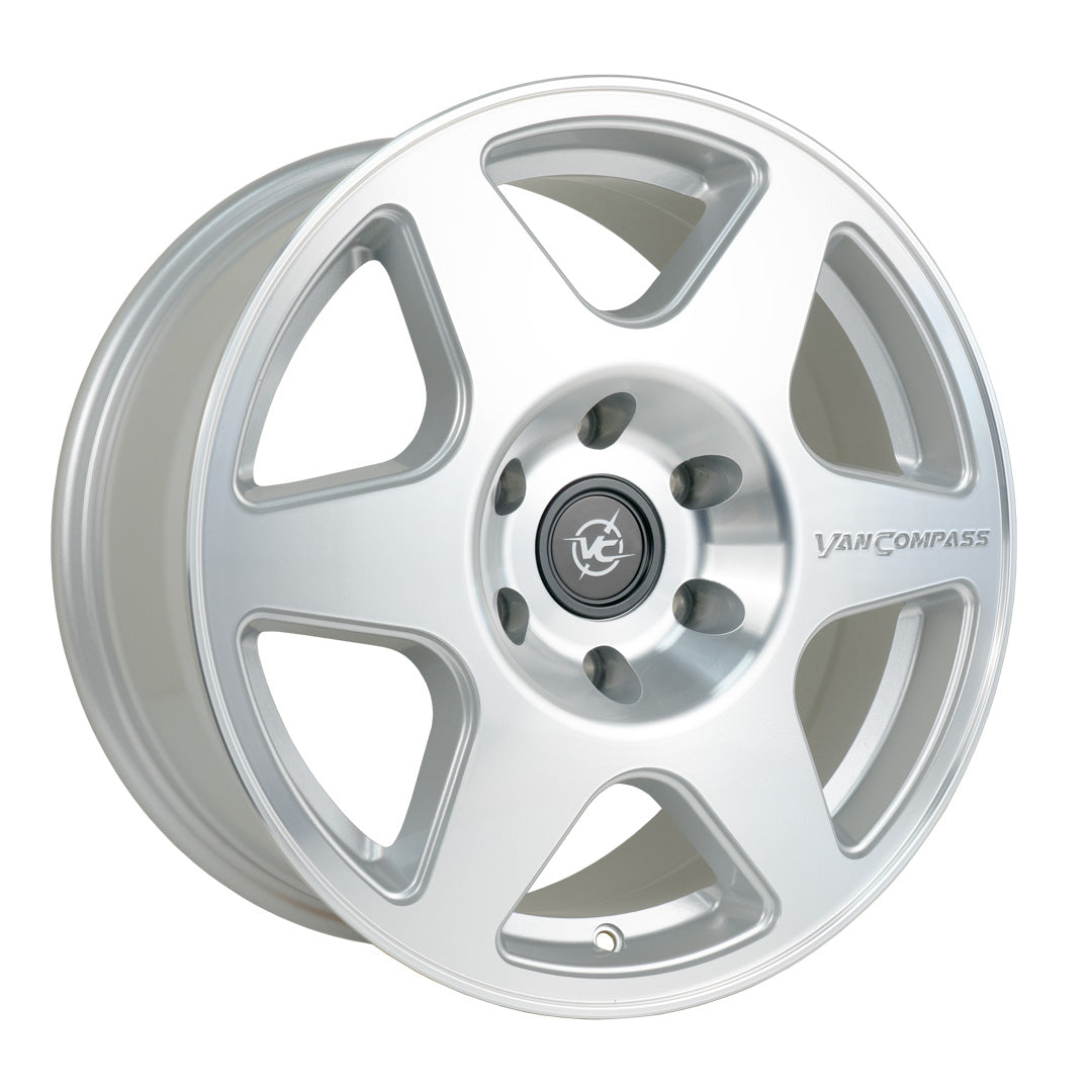 Van Compass SLICE 17x8 Wheel – Polished Machined | 4200 lb Load Rated Alloy Wheel for Sprinter (2007–Up)