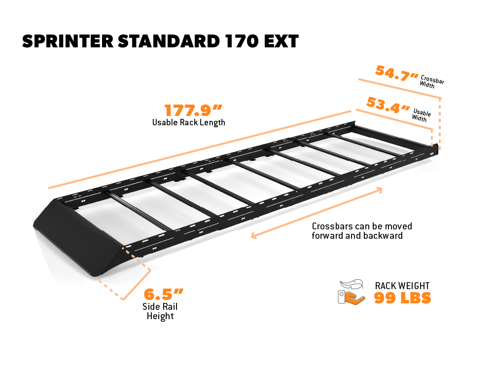 Sprinter Van Standard Roof Rack | 170" EXT