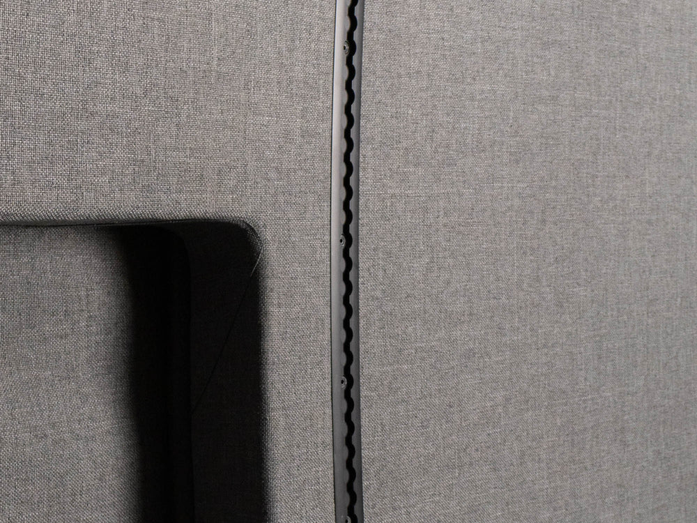 Sprinter Flush Mount L-Track Kit installed with grey fabric wall panels