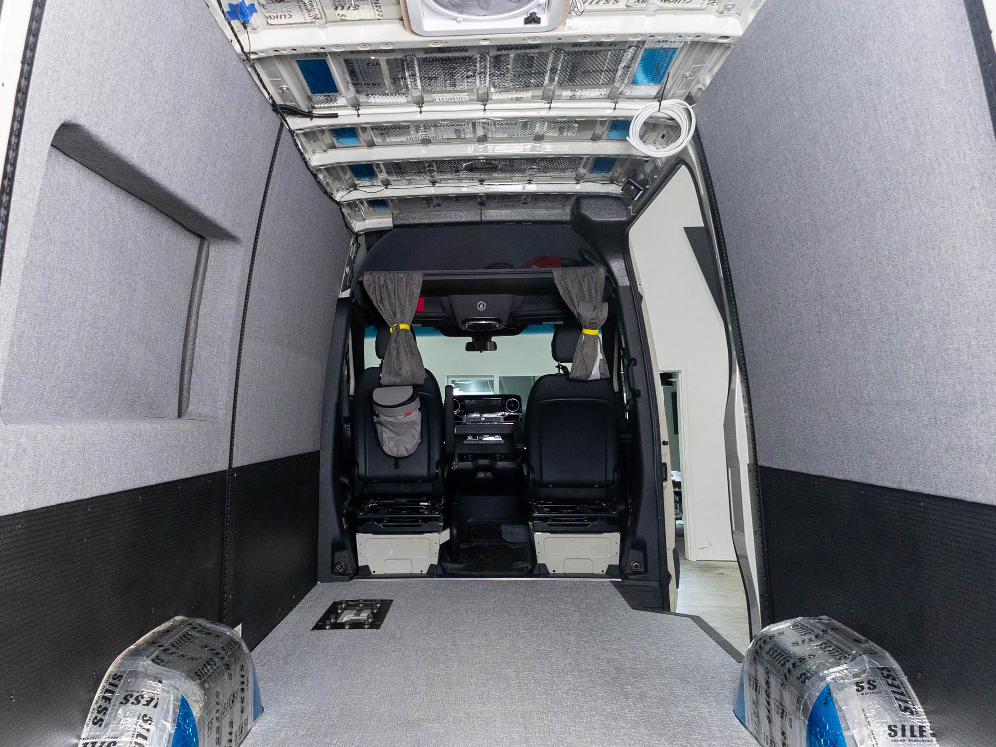 Sprinter Flush Mount L-Track Kit for 144 installed in half finished van