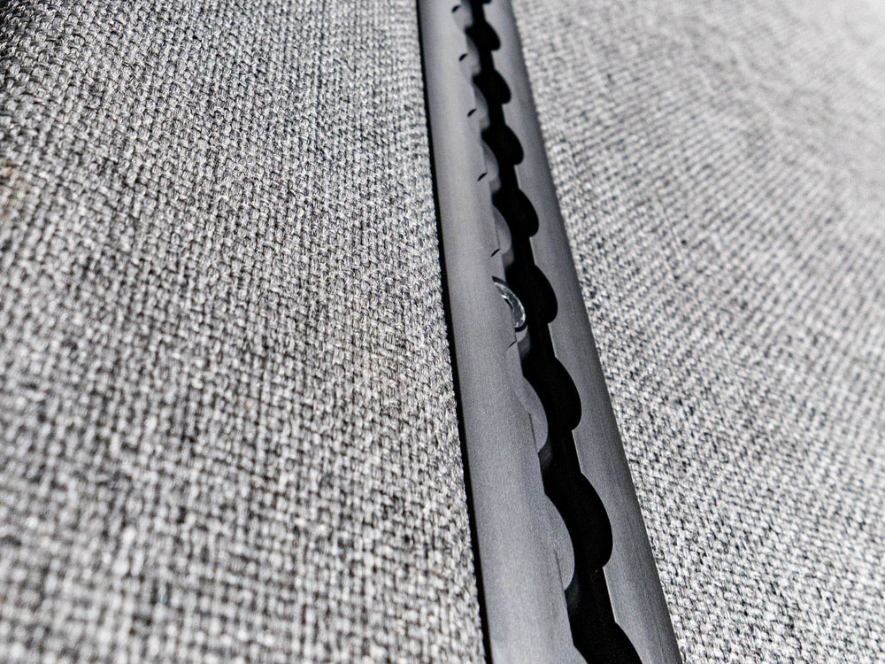 Close up view of Sprinter Flush Mount L-Track for camper vans