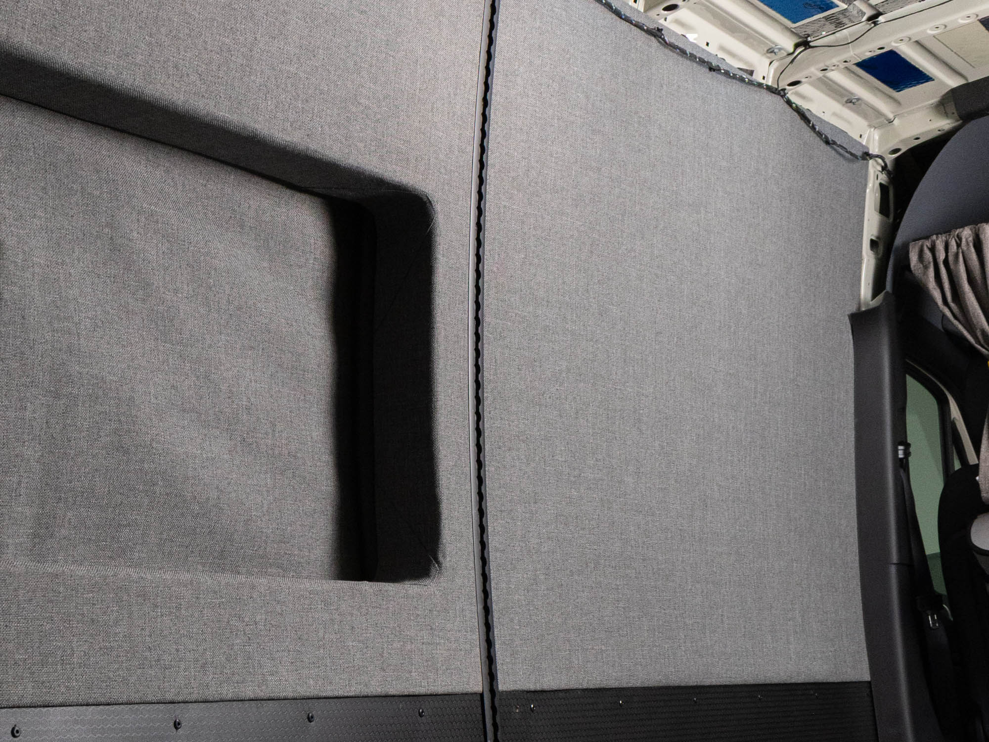 Sprinter Flush Mount L-Track Kit installed in a 144 high roof