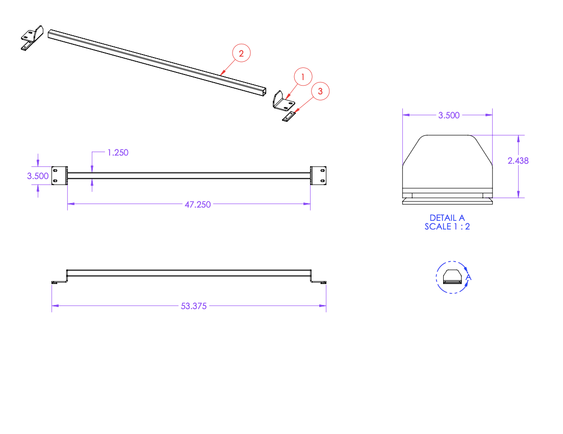 Van Wife Components Solar Bars – 2007+ Mercedes Sprinter Roof Rail Crossbars