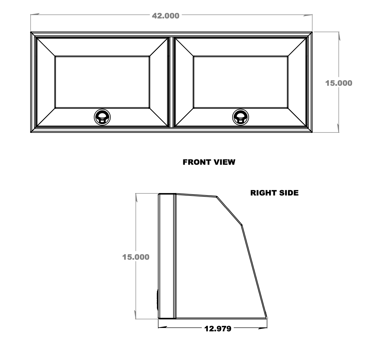 Van Wife Components 42" Upper Cabinet – Angled Powder Coated Aluminum Van Cabinet