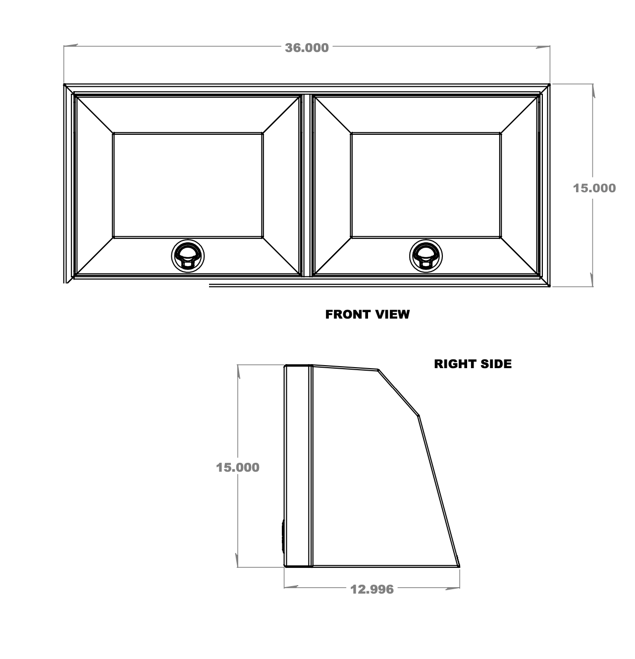 Van Wife Components 36" Upper Cabinet – Angled Powder Coated Aluminum Overland Van Cabinet