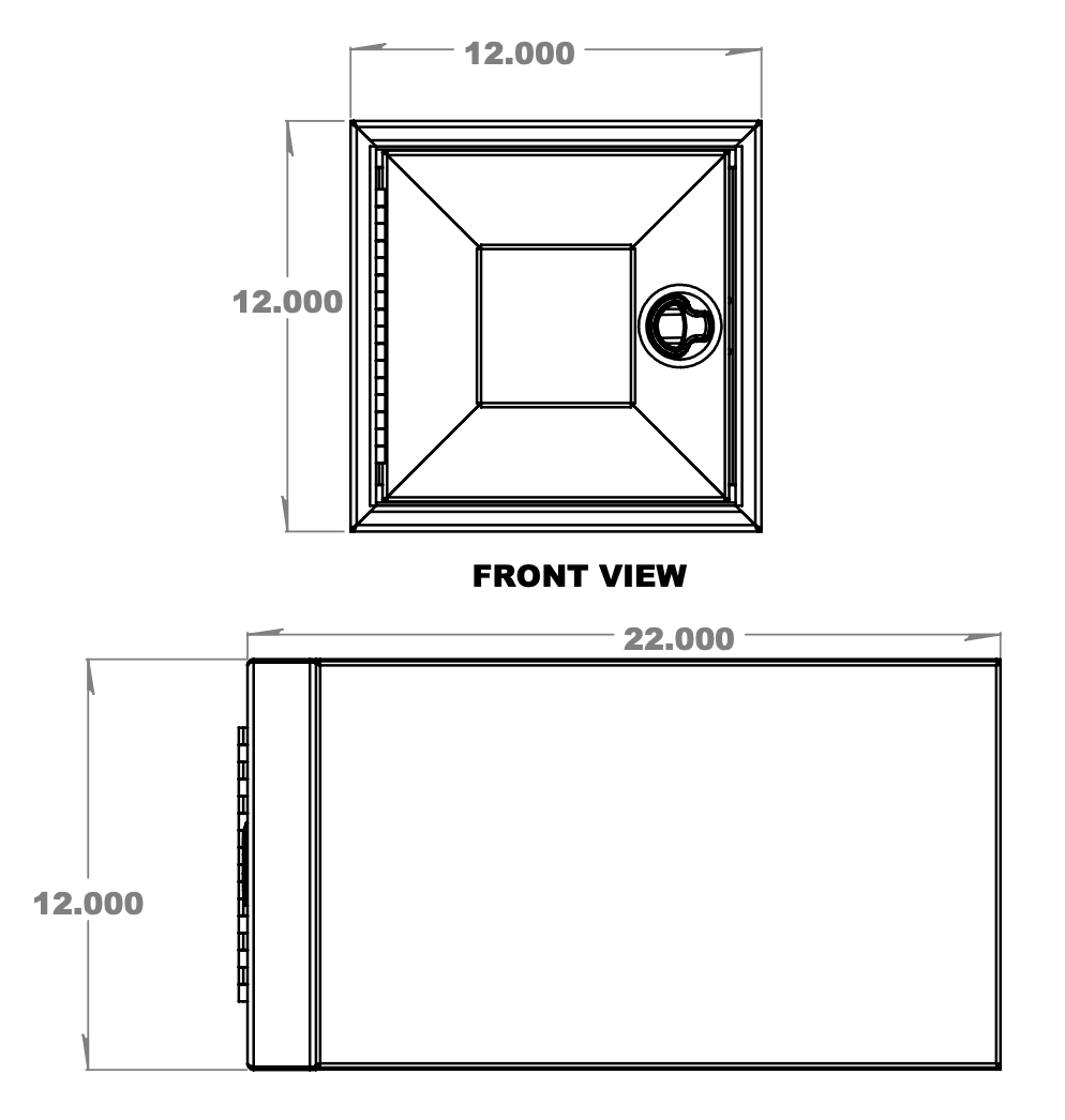 Van Wife Components Stackable Storage Box 12"x12"x22" – Powder Coated Aluminum