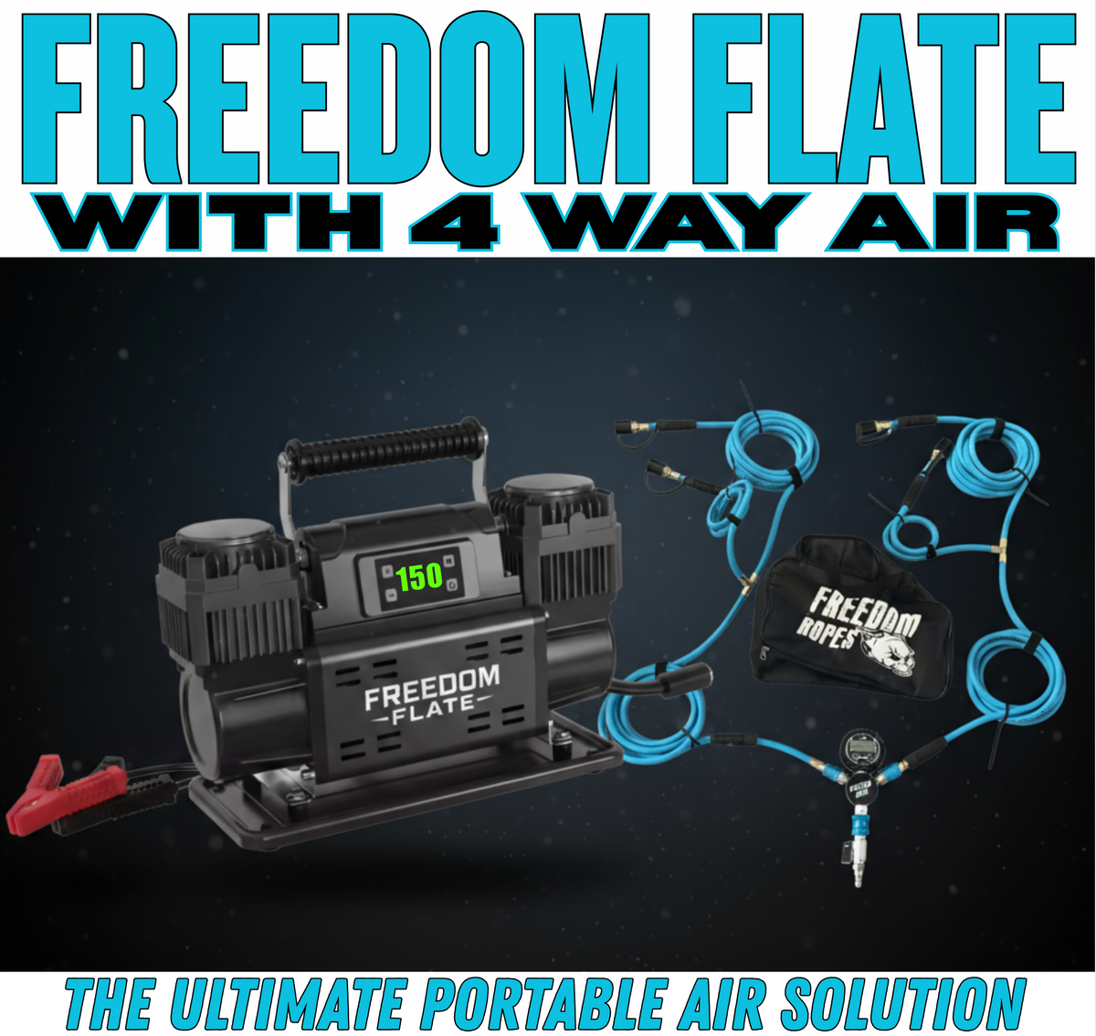 Freedom Flate Air Compressor & 4 Way Air Kit