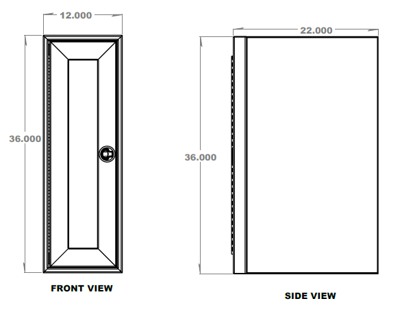 Van Wife Components 12" Single Door Base Cabinet – Full Depth Powder Coated Aluminum