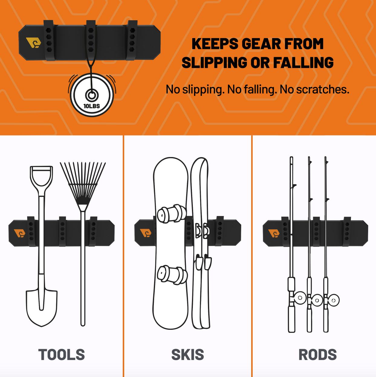 Tack Strap Magnetic Utility Strip – Tool & Gear Organizer with Hooks (10 lb Capacity)