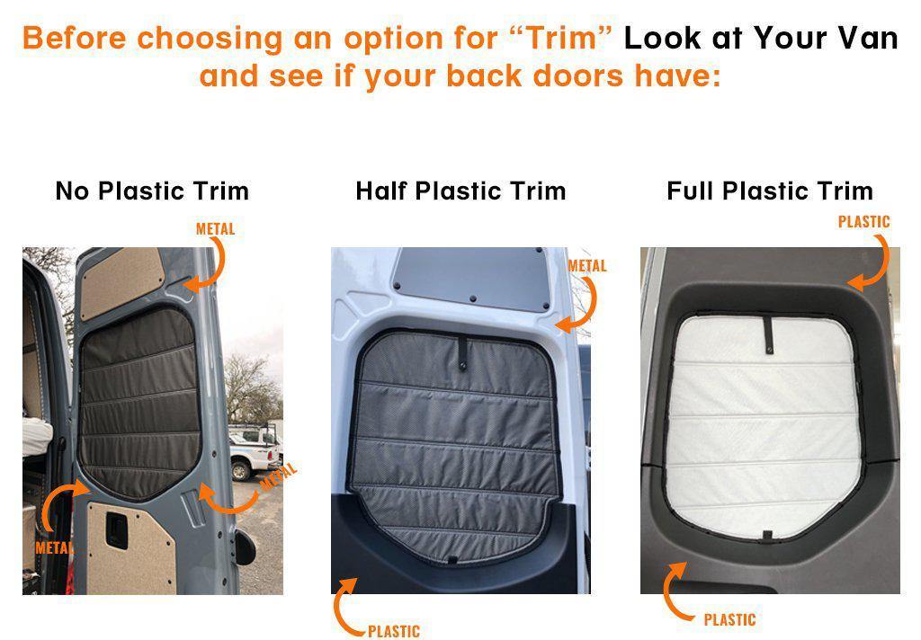 VanMade Gear Sprinter 2019+ Rear Door Shades (Set) *MADE TO ORDER*